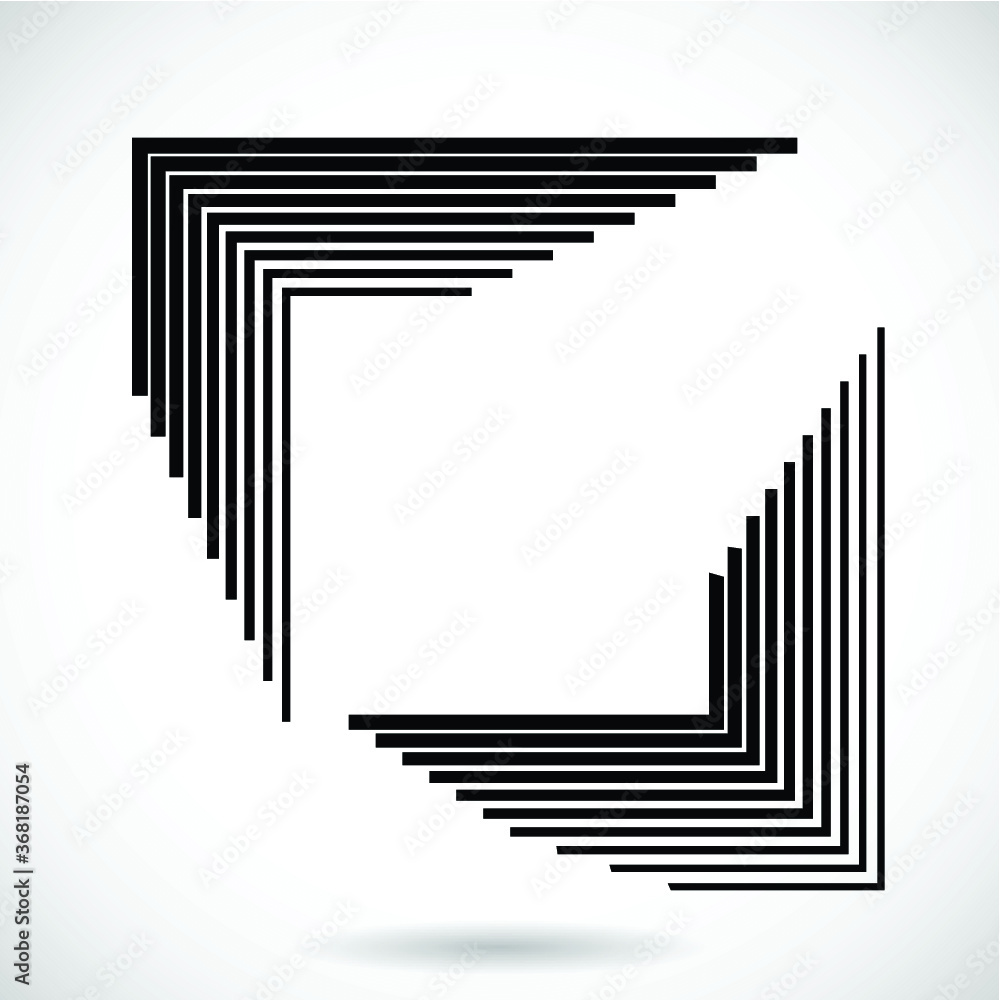 Rectangle Logo with lines.Square unusual icon Design .frame with Vector stripes . Rectangle Logo with lines.Square unusual icon Design .frame with Vector stripes .