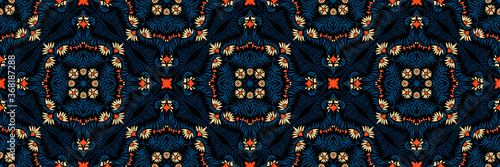 Bandana print. Women's shawl with floral pattern. Mediterranean wallpaper. Portuguese tile azulejo. Turkish ornament. Spanish porcelain. Ceramic dishes. 