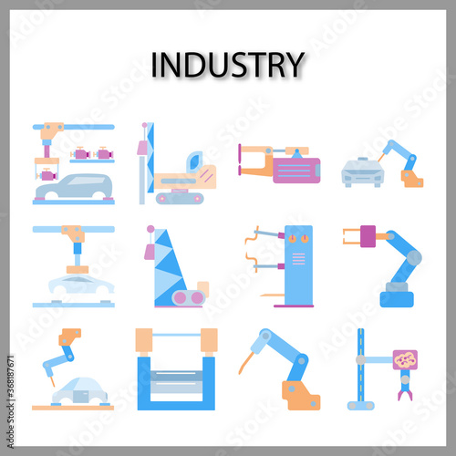 industry machine icon isolated on white background for web design