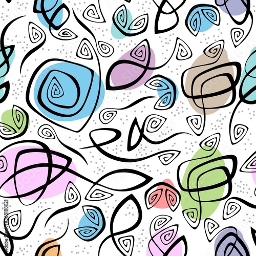 Linear abstract seamless pattern