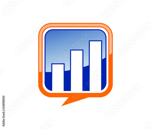chat and bar graph icon vector illustration