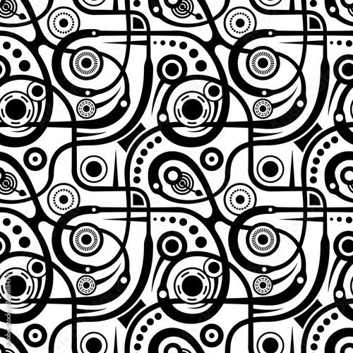 Linear abstract seamless pattern