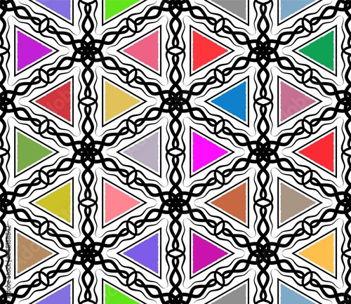 Linear abstract seamless pattern