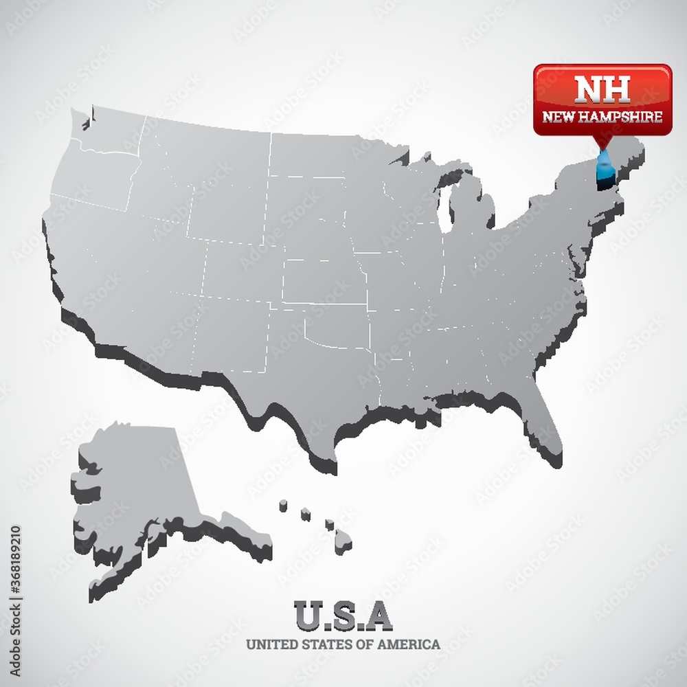 new hampshire state on the map of usa