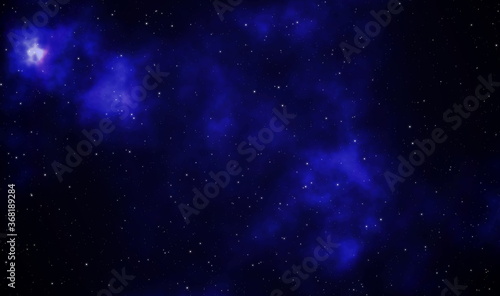 Spacescape illustration design with nebula and stars in the galaxy © Rassamee design