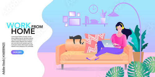 family smiling and staying together. Stay home, Stay safe concept. Save lives vector design sign concept. Stop Covid-19 Coronavirus. Trendy flat vector illustration.