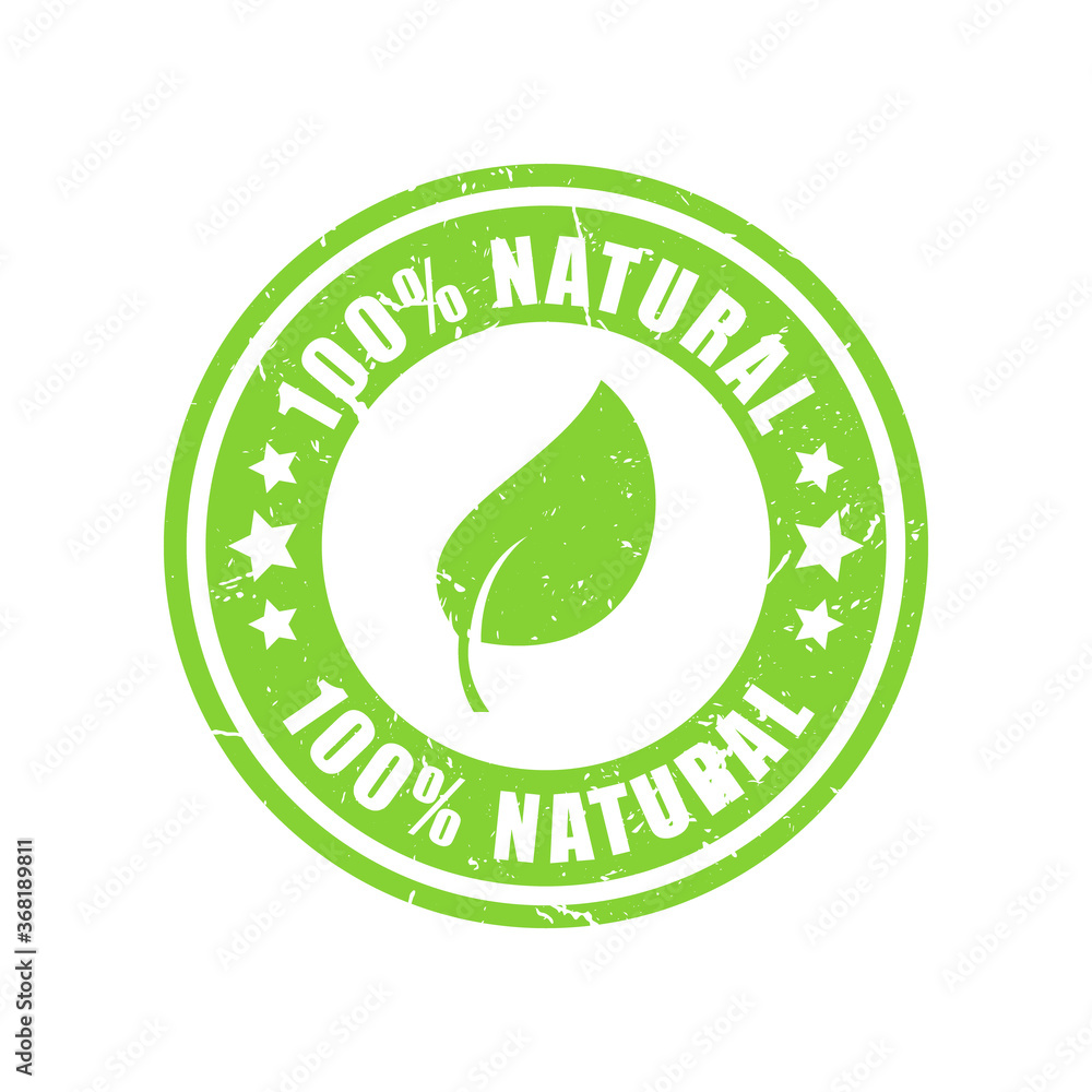 Vector 100 Percent Natural Stamp Label Vector 100 Percent Natural Stamp Label