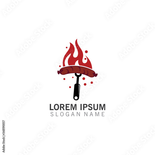 Sausage logo creative for business inspiration concept vector. Food logo template