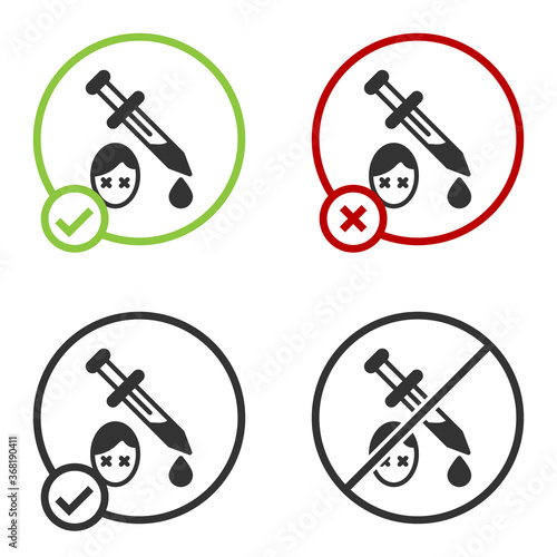 Black Sword with blood icon isolated on white background. Medieval weapons knight and soldier. Symbol of murder. Circle button. Vector.