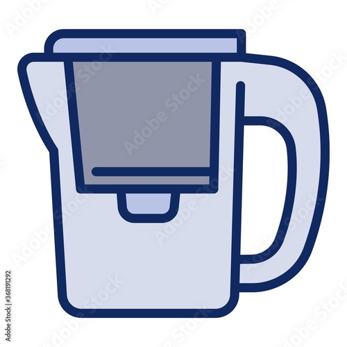 Modern water filter jug icon. Outline modern water filter jug vector icon for web design isolated on white background