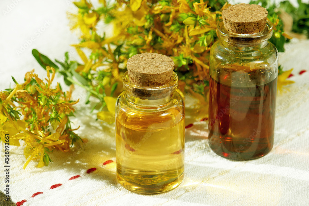 Bottle with St. John's wort extract Bottle with St. John's wort extract