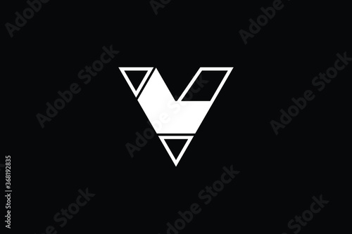 Minimal Innovative Initial V logo and VV logo. Letter V VV creative elegant Monogram. Premium Business logo icon. White color on black background