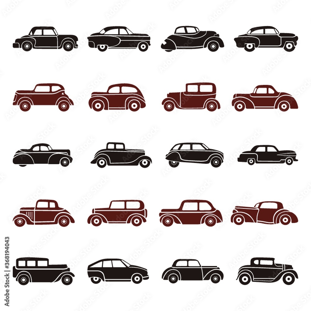 collection of vintage cars