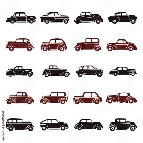 collection of vintage cars
