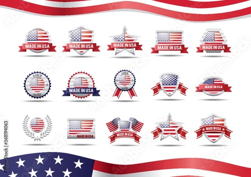 set of made in usa labels