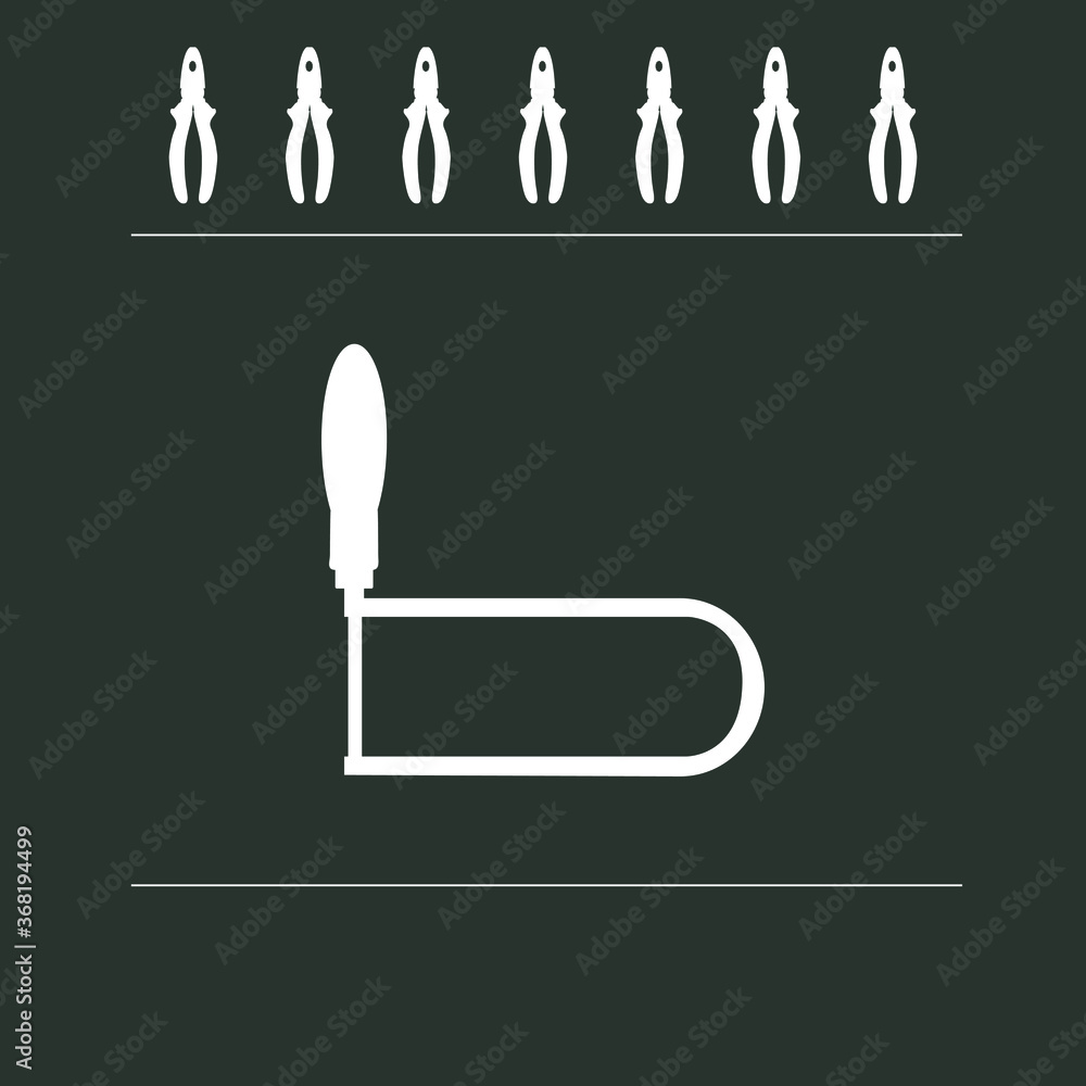 Set line hacksaw icon isolated on black background. Vector Set line hacksaw icon isolated on black background. Vector