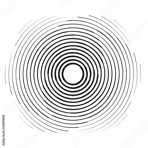 Vector Curved Lines .Circle  Design Element . Black Rounded  Stroke . Used as Banner . Template , Logo .
