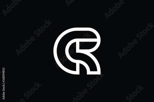 Minimal Innovative Initial CR logo and RC logo. Letter CR RC creative elegant Monogram. Premium Business logo icon. White color on black background
