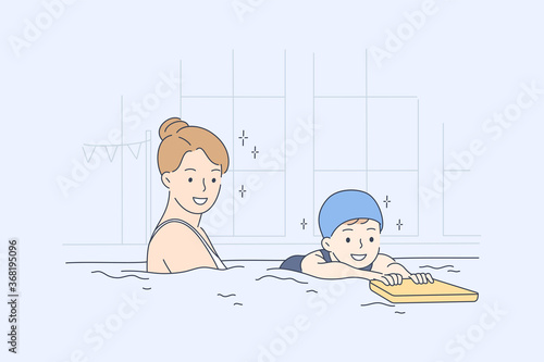 Education, sport, training, swimming concept