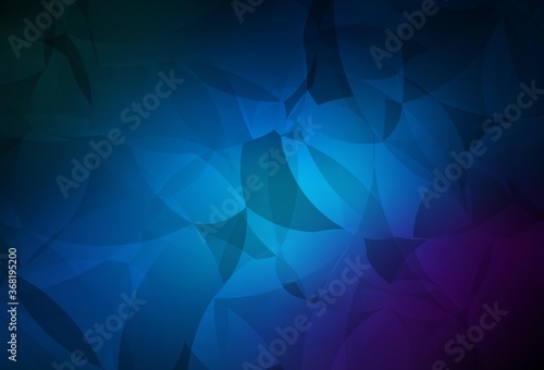 Dark Pink, Blue vector shining triangular backdrop.