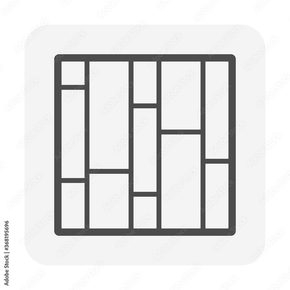 Random floor pattern vector icon. For paving finishing and landscaping decoration material i.e. wood, tile, stone and paver block floor. For home building interior, exterior and outdoor. Random floor pattern vector icon. For paving finishing and landscaping decoration material i.e. wood, tile, stone and paver block floor. For home building interior, exterior and outdoor.