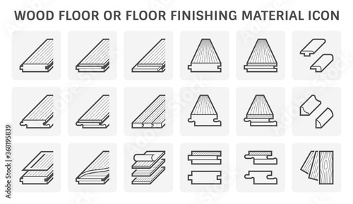 Wood floor or floor finishing and material vector icon set design.