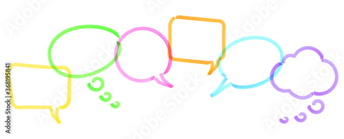 colored speech bubbles drawn with highlighter