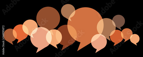 multicolored speech bubbles row