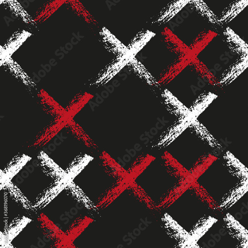 Seamless vector scandi chalk pattern.
