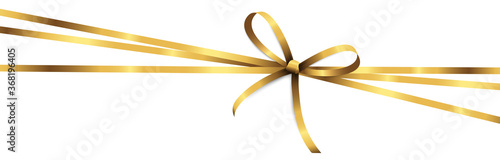 golden colored ribbon bow