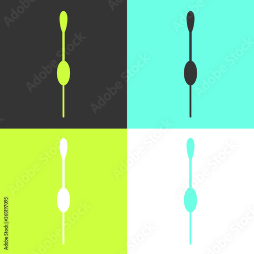 Set line fishing float  icon isolated on color background. Vector