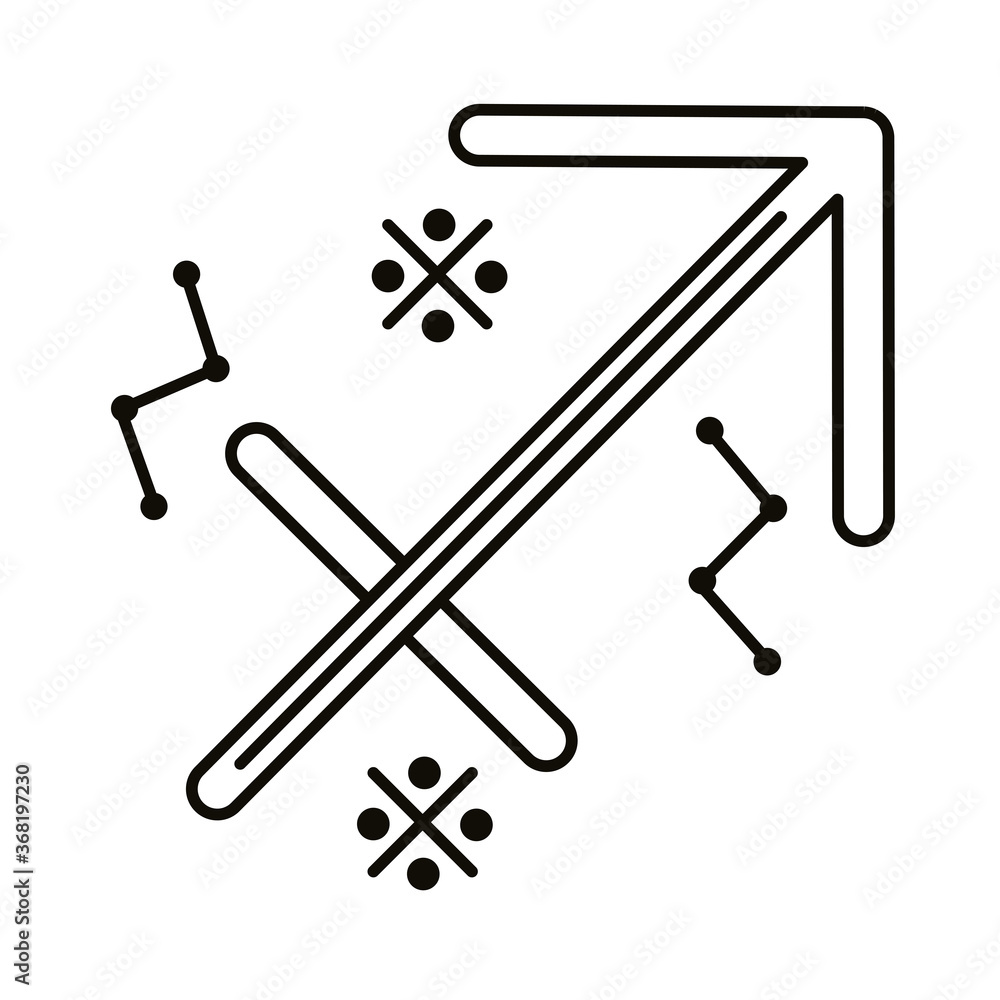 sagittarius zodiac sign symbol line style icon sagittarius zodiac sign symbol line style icon
