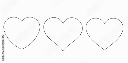 Vector illustration Many heart shapes
