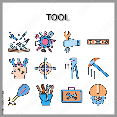 tool icon set isolated on white background for web design