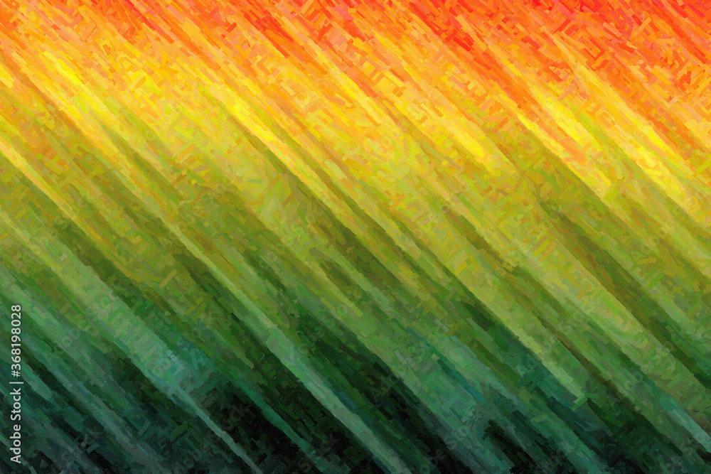 Green, yellow and red lines Colorful Impasto abstract paint background.