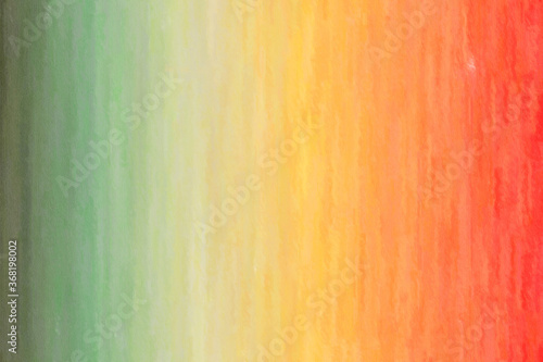 Green, yellow and red stripes Long brush Strokes Pastel abstract paint background.