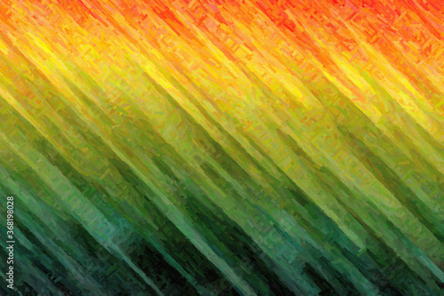 Green, yellow and red lines Colorful Impasto abstract paint background.