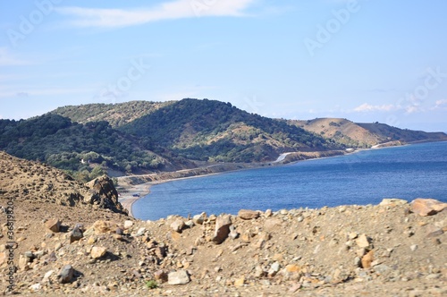 Road to Kipos beach, in Samothrace island, Greece