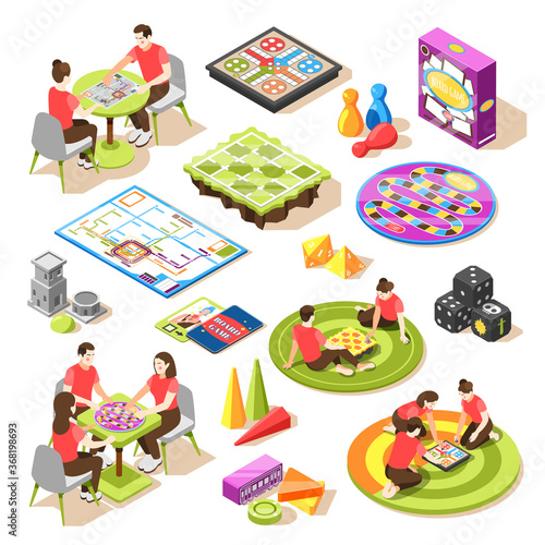 Board Games Isometric Icons