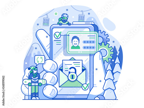 Ski Resort App Concept of Registration with Email