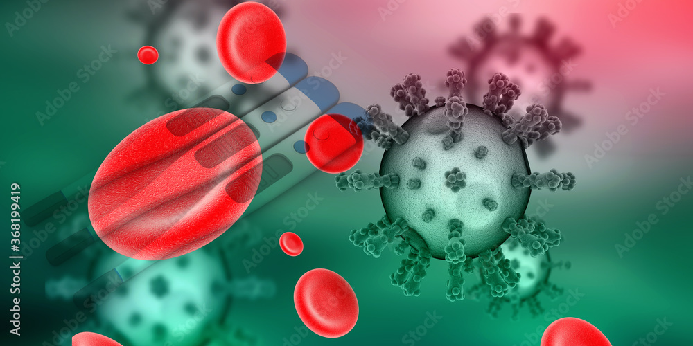 3d render Corona virus disease COVID-19. Microscopic view of a infectious virus 3d render Corona virus disease COVID-19. Microscopic view of a infectious virus