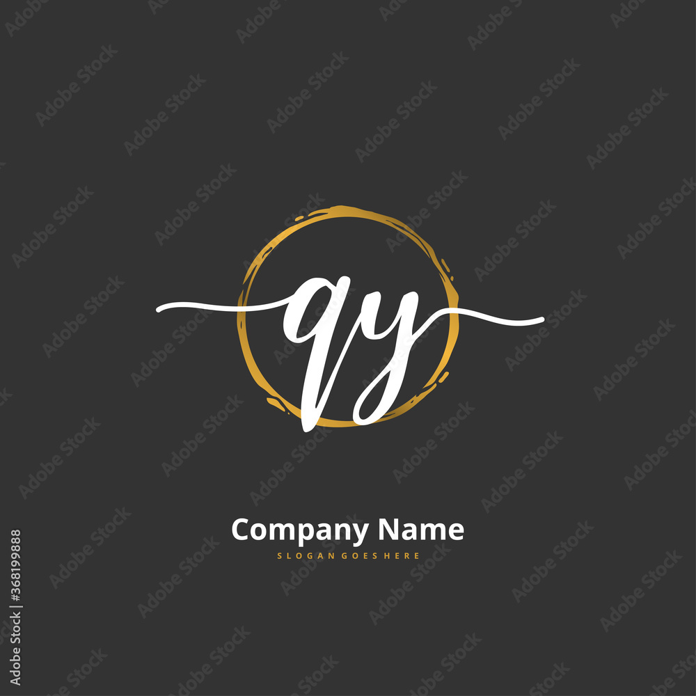 Q Y QY Initial handwriting and signature logo design with circle. Beautiful design handwritten logo for fashion, team, wedding, luxury logo. Q Y QY Initial handwriting and signature logo design with circle. Beautiful design handwritten logo for fashion, team, wedding, luxury logo.