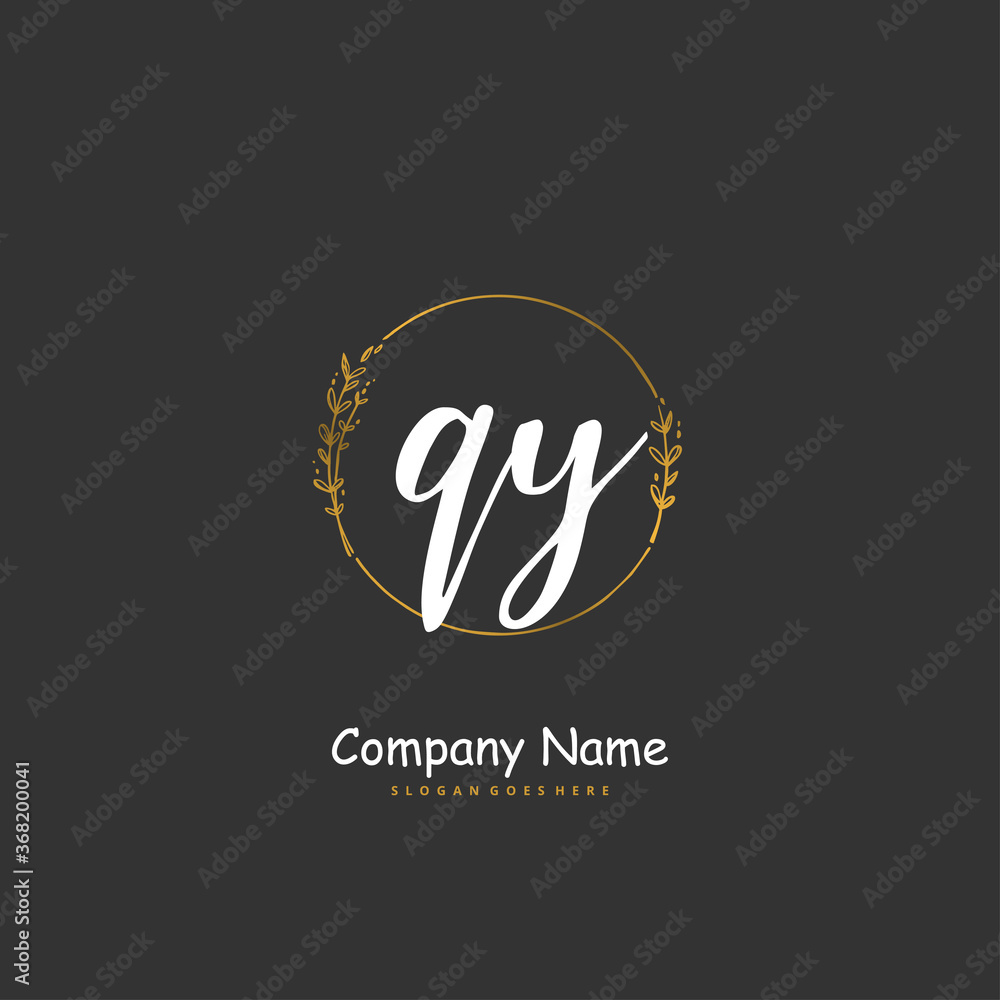 Q Y QY Initial handwriting and signature logo design with circle. Beautiful design handwritten logo for fashion, team, wedding, luxury logo. Q Y QY Initial handwriting and signature logo design with circle. Beautiful design handwritten logo for fashion, team, wedding, luxury logo.