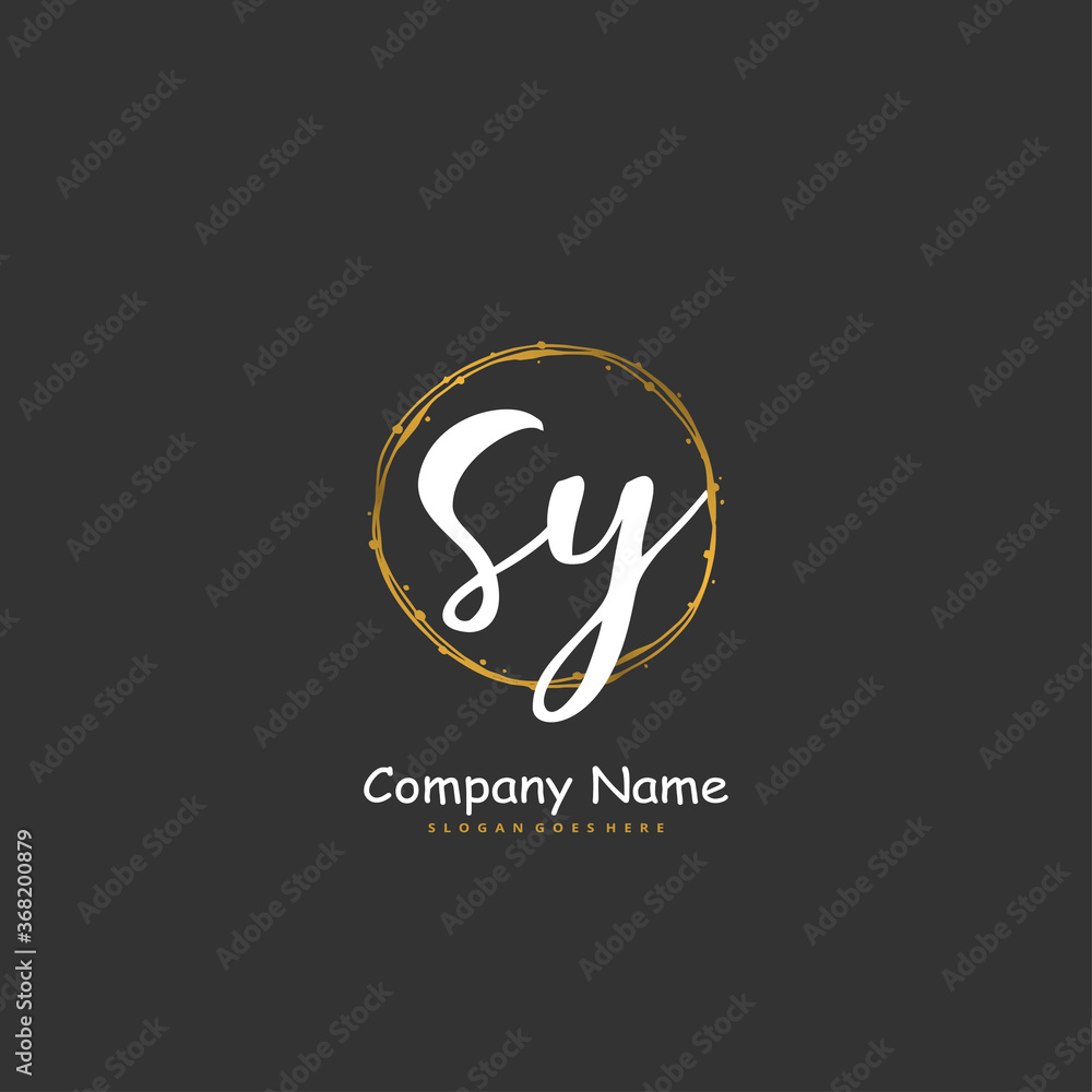 S Y SY Initial handwriting and signature logo design with circle. Beautiful design handwritten logo for fashion, team, wedding, luxury logo. S Y SY Initial handwriting and signature logo design with circle. Beautiful design handwritten logo for fashion, team, wedding, luxury logo.