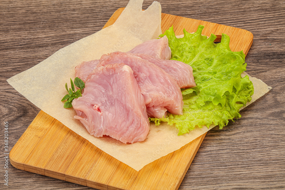 Raw turkey breast steak for cooking Raw turkey breast steak for cooking
