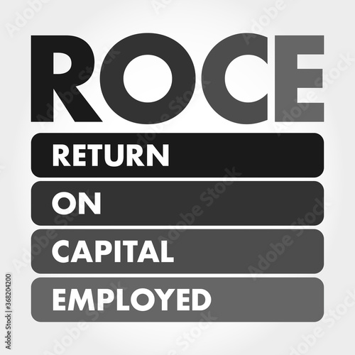 ROCE - Return On Capital Employed acronym - business concept background