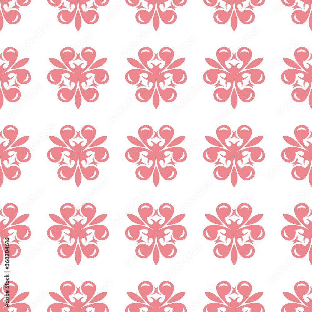 Fototapeta premium Floral seamless pattern. Pink and white background