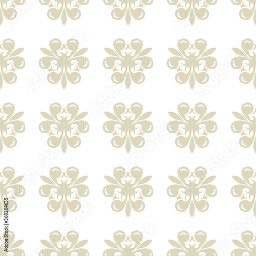Floral seamless olive green pattern. On white background