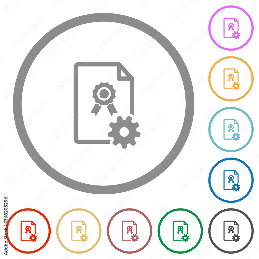 Generating certificate flat icons with outlines Generating certificate flat icons with outlines