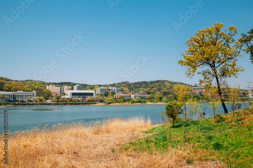 Obraz na płótnie Cheonho lake park in Cheonan, Korea w salonie